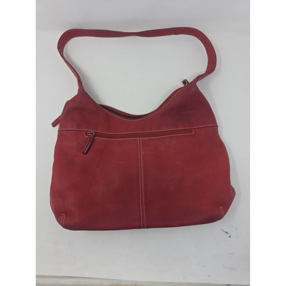 Tignanello leather hobo shoulder bag in a deep red/burgundy color